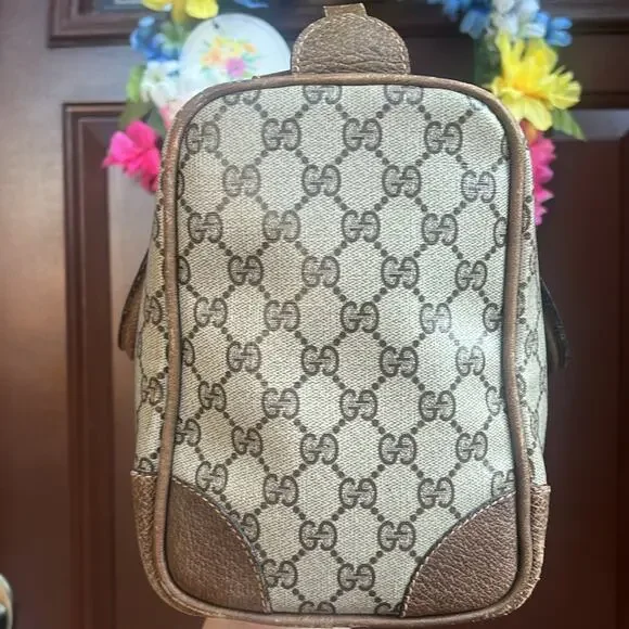 Authentic Gucci Sherry Line Boston Bag – Vintage GG Monogram Canvas Satchel - Picture 3 of 16